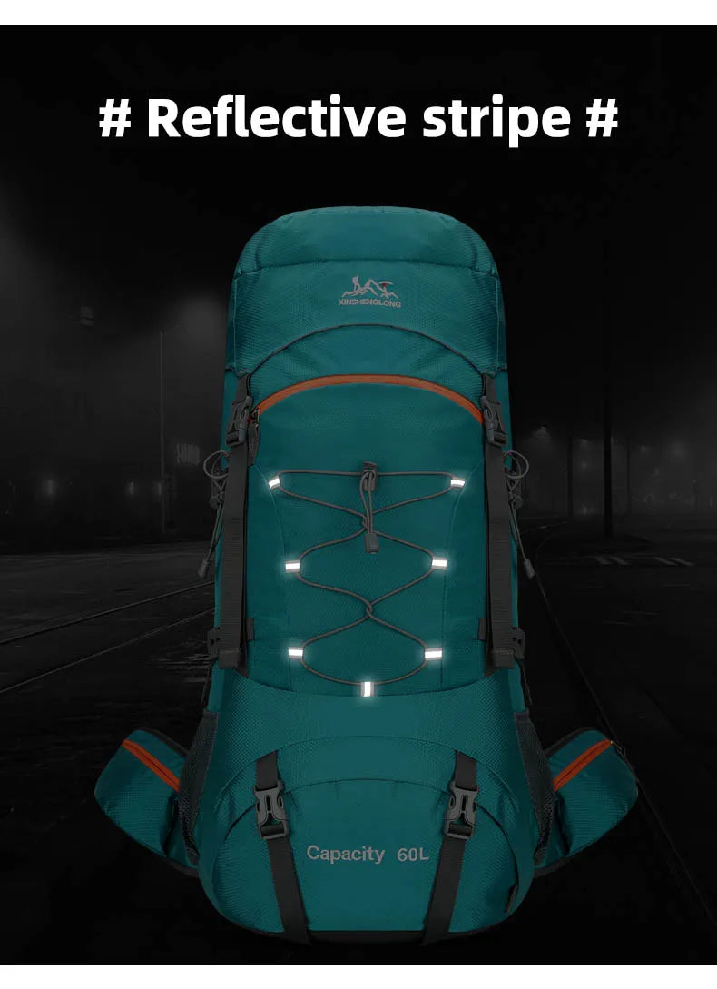 Mochila de senderismo, bolsa de camping, montañismo con funda impermeable para lluvia, mochila de día para hombres y mujeres, mochila de viaje al aire libre, pesca