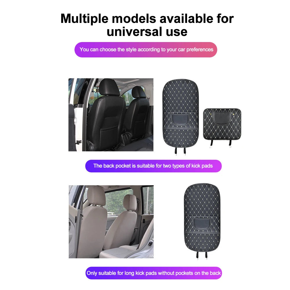 Almohadilla de respaldo de asiento de coche, asiento de seguridad, alfombrillas antipedales para niños, almohadilla de barro antipedales, accesorio de bolsa de almacenamiento interior