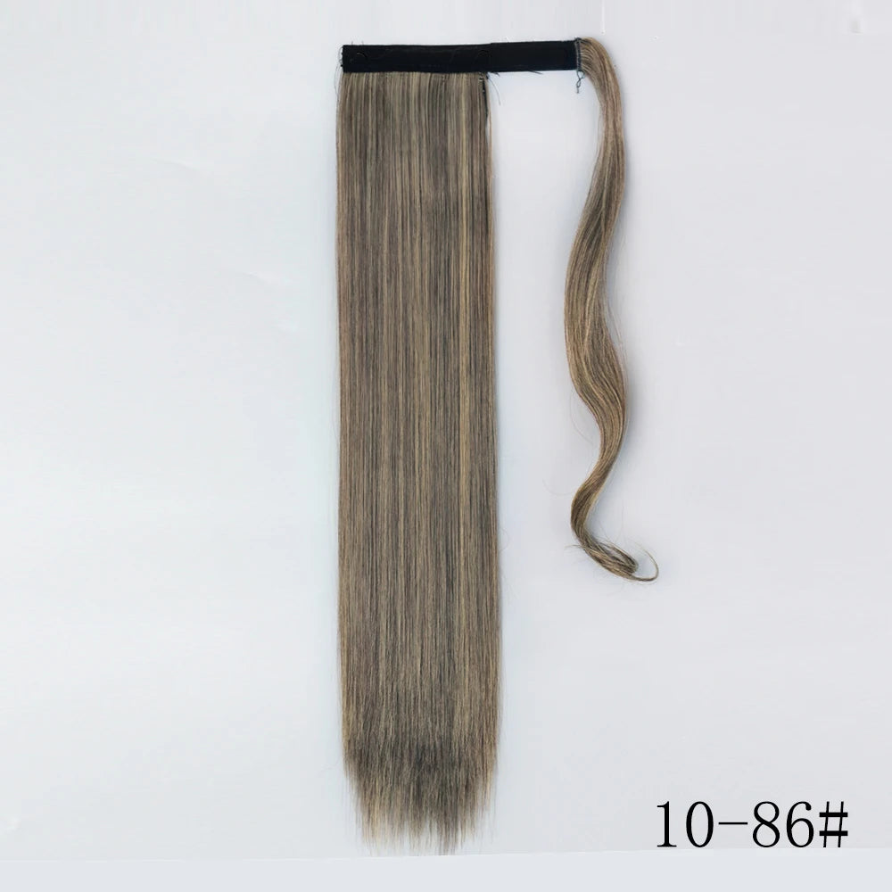 LISI GIRL Synthetic 22/34 Inches Wrap Ponytail Long Afro Curly Hair Extensions Hairpieces Pony Tail Fake Hair Heat Resistant