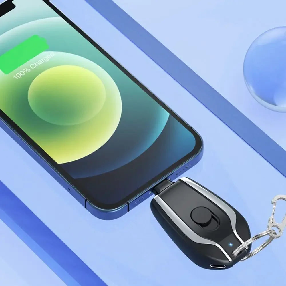 Power Bank Portátil de 1500mAh Mini Llavero Para Android Cargador de Emergencia Cargador Portátil