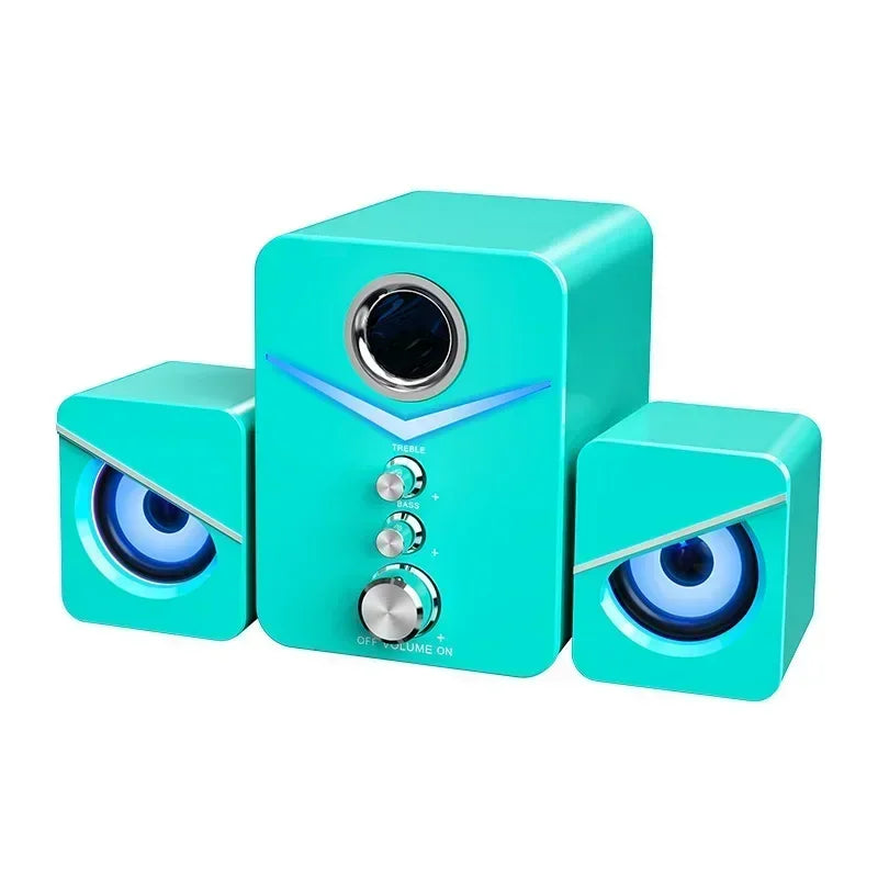 SADA Altavoz de computadora para el hogar, escritorio, laptop, altavoz pequeño universal, subwoofer con cable para escritorio