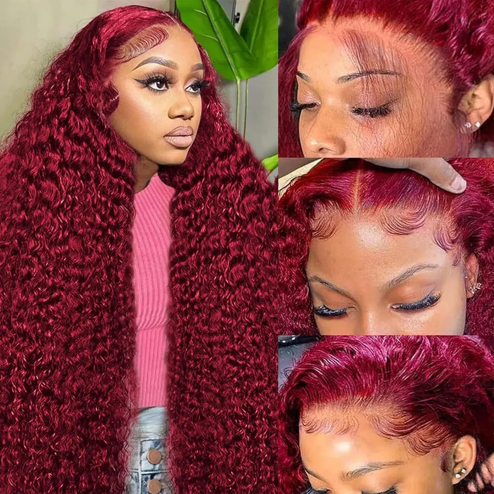 Burgundy Deep Wave Wig