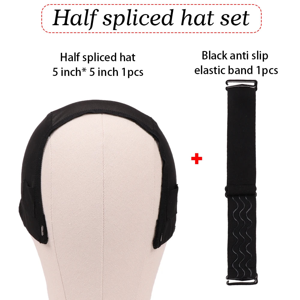 Gorro de peluca de 4*4 5*5 para hacer pelucas de encaje con banda antideslizante de malla y silicona, ajustable para pelucas sin pegamento