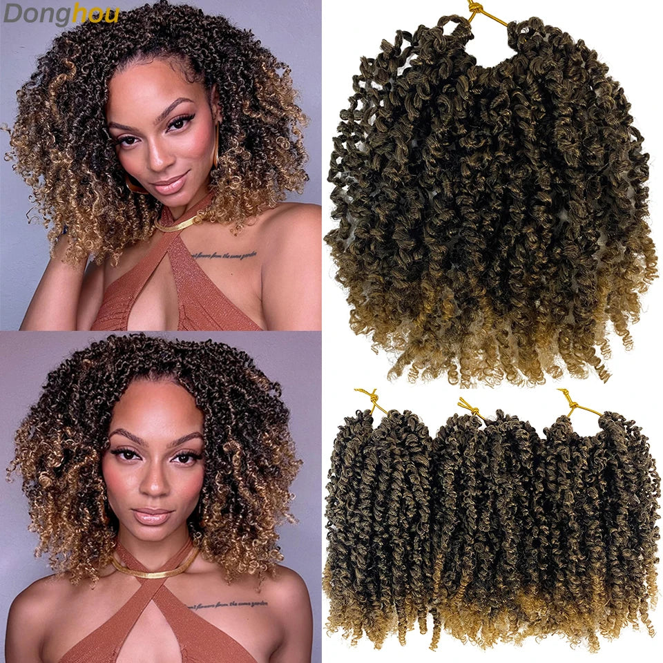 Yanky Twists Crochet Hair Blonde Ginger 1B30 Ombre Red Natural 1B 4 T30 Yanky Twist Curls Crochet Hair Extension For Black Women