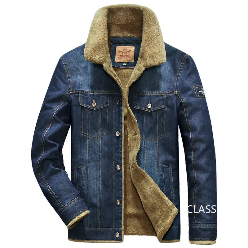 Vestes en jean pour hommes, manteaux d'hiver en polaire, vestes en jean chaudes, vestes en jean bleu décontractées de haute qualité, nouvelles vestes en jean à la mode 5XL