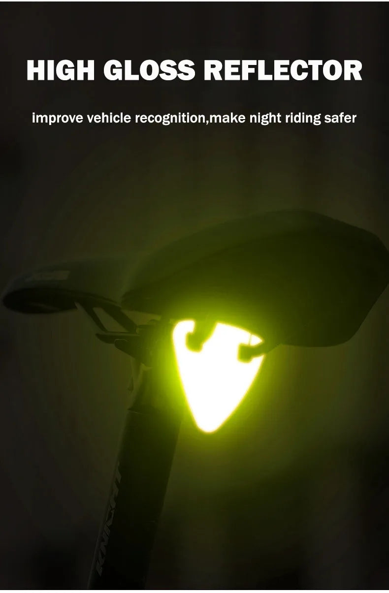 Lys sykkelreflektor bærbar landeveissykkelreflektor ultralett terrengsykkel TPU reflekterende trekantsykkeltilbehør