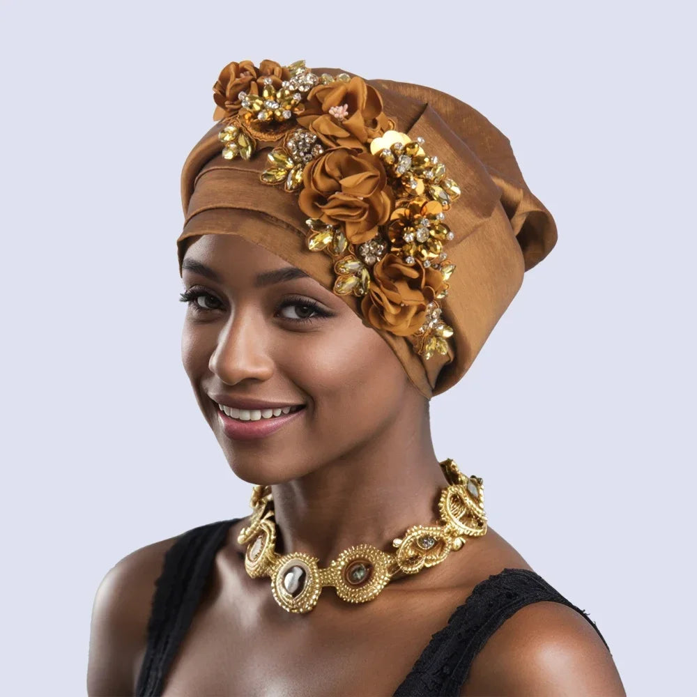 Gele Headtie Already Made African Head Wraps for Women Turban Femme Gelee Nigerian Aso Oke Bonnet Femme Diamonds Headtie 2025