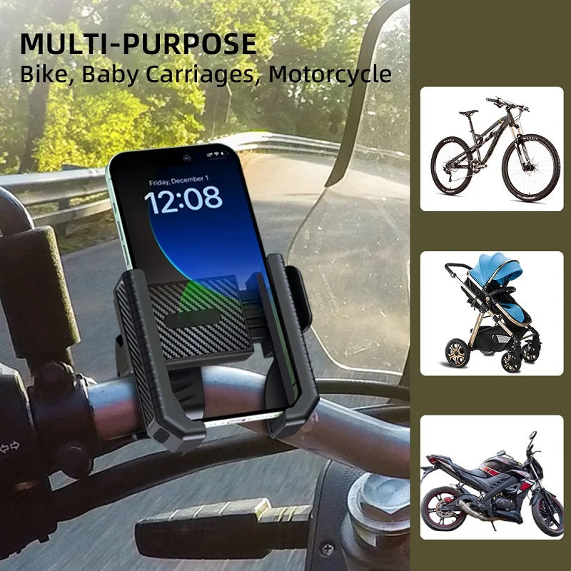 Support de téléphone portable pour vélo et moto, clip de fixation pour guidon, support GPS antichoc pour téléphones de 4,5 à 7 pouces