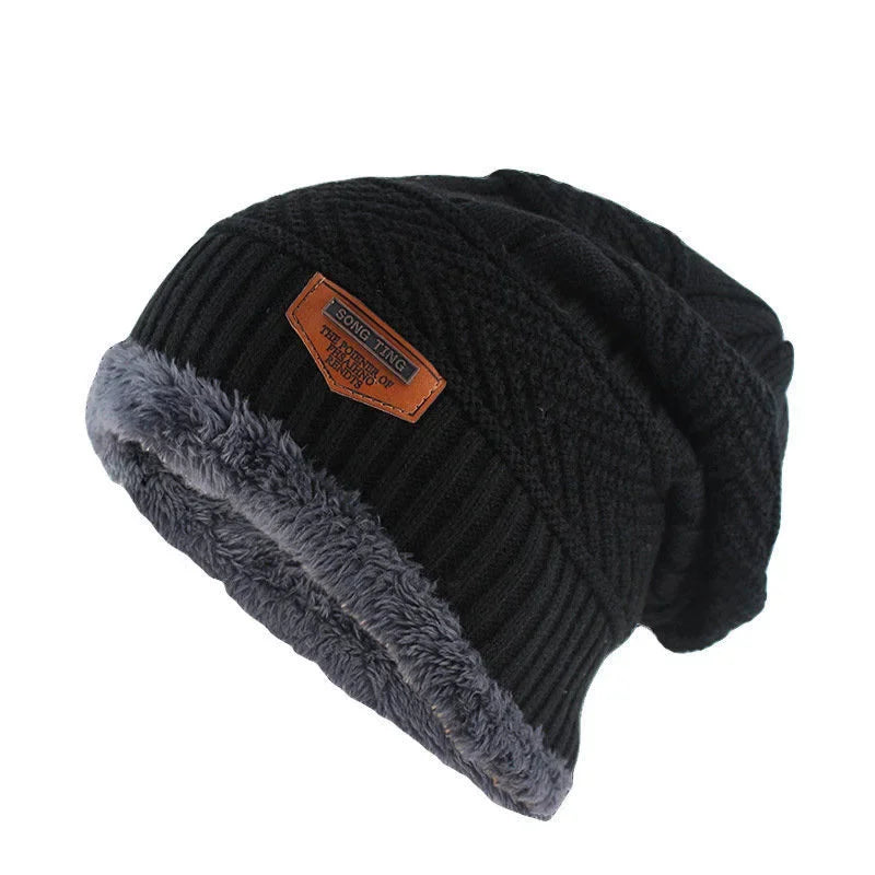 Nuevo gorro de invierno unisex elegante con forro de piel sintética, gorro cálido suave, gorros de invierno gruesos para hombres y mujeres, gorro de punto