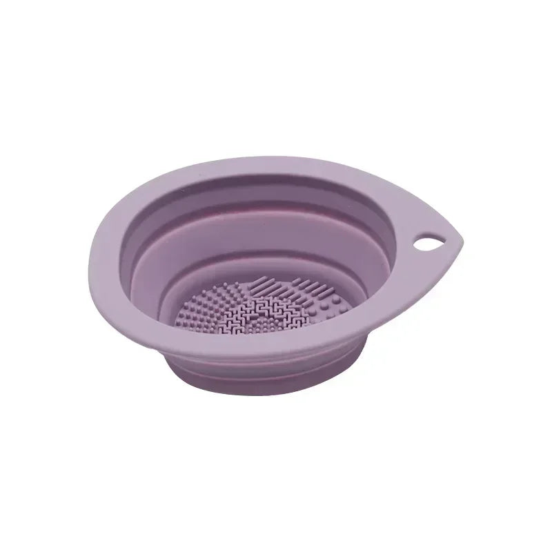 Nettoyeur de pinceaux de maquillage en silicone, houppette pliable, bol de nettoyage, pinceaux à fard à paupières, tapis de lavage doux, outils de beauté, boîte à récurer