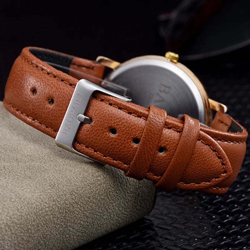 Conjunto de reloj de cuarzo de moda para mujer, interesante reloj de pulsera de cuero impermeable, reloj de personalidad de minoría ligera