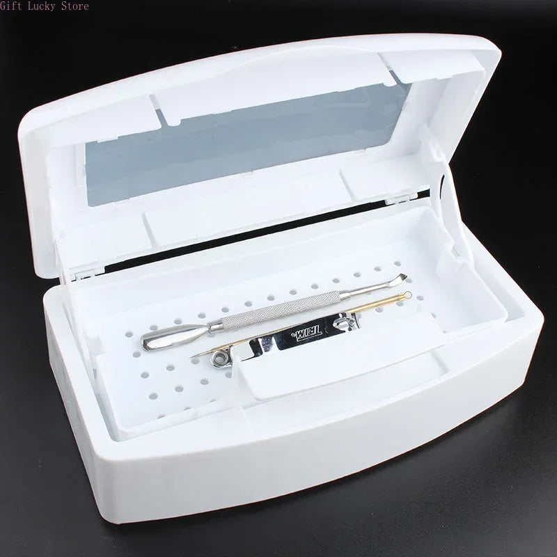 Nail Art Tools Sterilizer Tray, Disinfection Pedicure Manicure Tools Box, Salon Tools