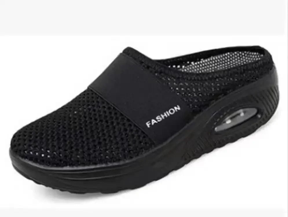 Zapatos de Caminar sin Cordones con Amortiguación para Mujer, Ortopédicos, Diabéticos, Mulas de Plataforma para Dama, Zapatillas Ligeras de Malla, Cuña, Deportivas Femeninas