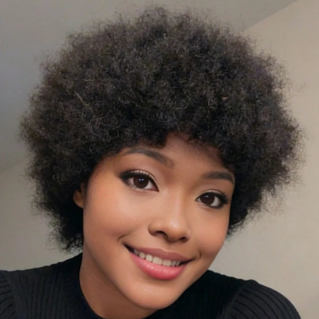 Peluca "Afro Pixie" Esponjosa