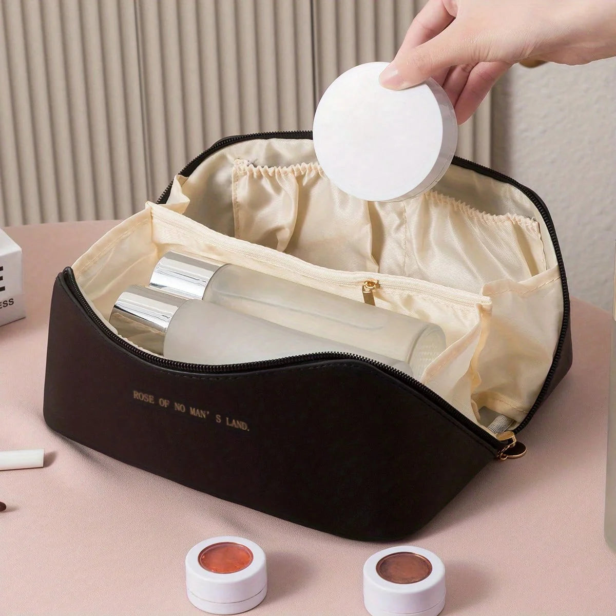 Organizador de maquillaje, bolsa de aseo para mujer, estuche de maquillaje, bolsa de almacenamiento, caja de lujo para mujer, neceser, bolsa organizadora con cremallera para viaje