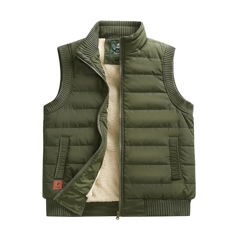 Men's Vest Lightweight Padded Thickening Vests Sleeveless Fleece Jackets Men Winter Warm Coat Waistcoat Plus Size 6xl Outdoor