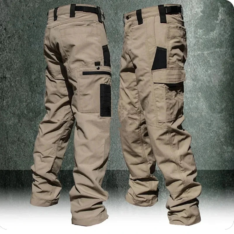 Pantalones de trabajo resistentes al desgaste para hombre, multibolsillos, cargo rectos, pantalones tácticos para correr al aire libre, pantalones casuales de primavera y otoño
