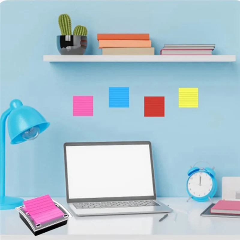 B50B--Up Notes Dispenser Black Base Clear Top Sticky Notes Holder For 3X3 Inch Sticky Notes School Office Home Accessories
