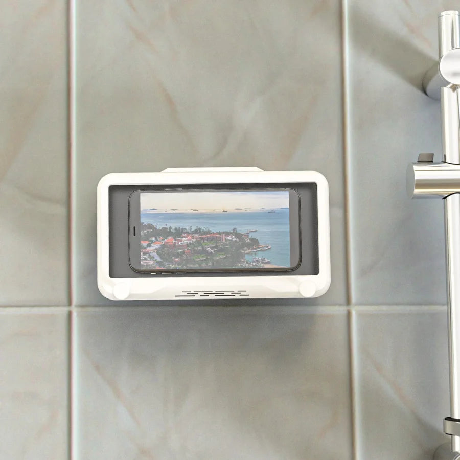 Support de téléphone portable étanche pour salle de bain Se baigner, regarder des émissions de télévision, regarder des vidéos Le téléphone portable peut toucher l'écran Toilettes