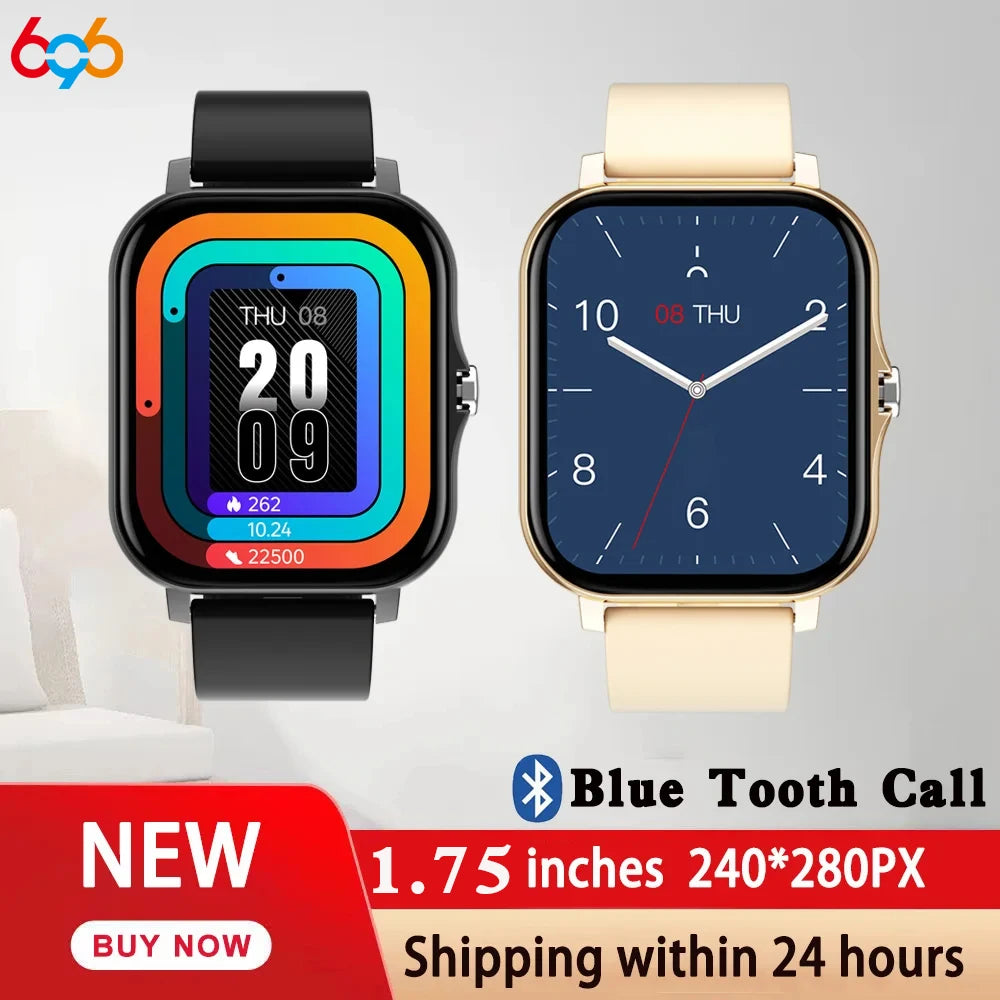 Smart Watch For Men Women Gift Full Touch Screen Sports Fitness Watches Blue Tooth Call Smartwatch Music Wristwatch waterproof