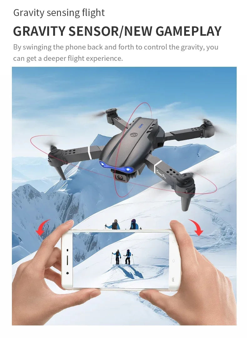 Dron RC 2024 E99Pro profesional 4K con cámara HD gran angular de 1080P, helicóptero plegable, WIFI FPV, función de mantenimiento de altura, juguete de regalo