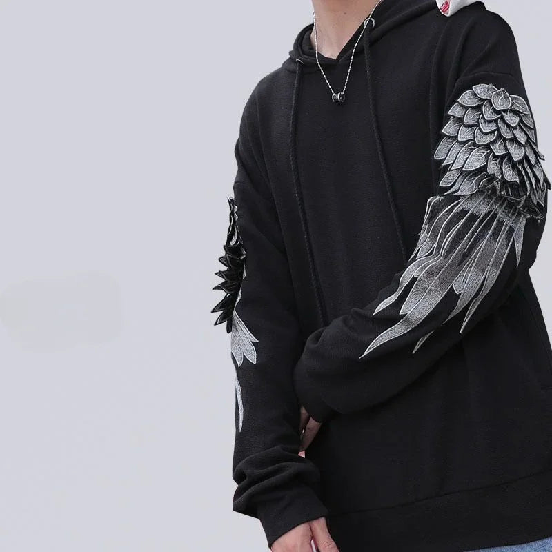 Sudadera con capucha bordada para hombre, ropa masculina, Hip Hop, sudadera blanca de lujo sin marca, ropa de calle para otoño, barata, Emo