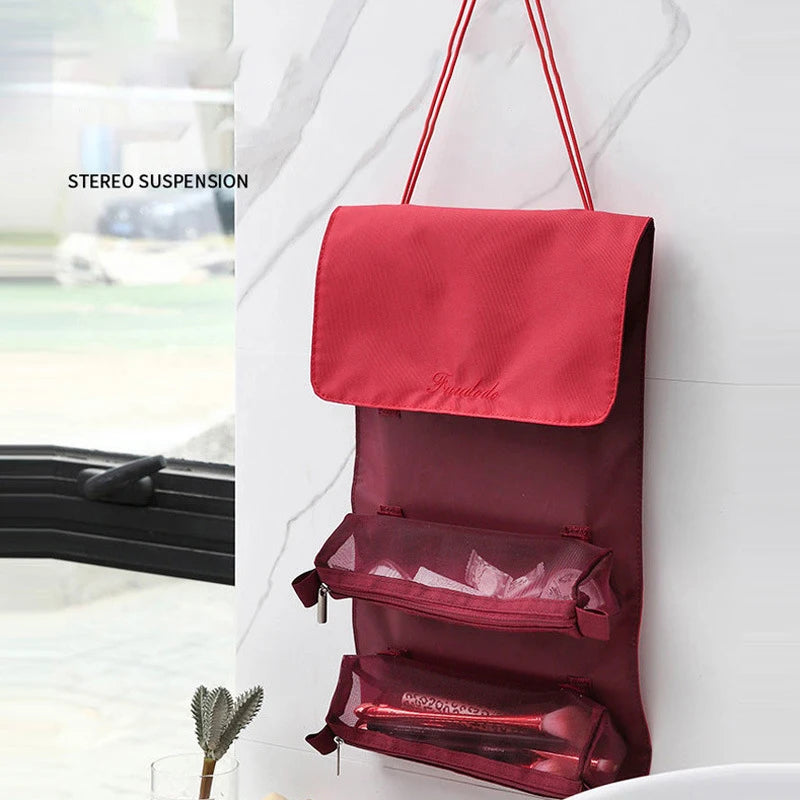 Bolsas de maquillaje desmontables, 4 piezas en 1, neceser portátil de viaje plegable y separable, organizador de almacenamiento de artículos de tocador, bolsa de maquillaje nueva