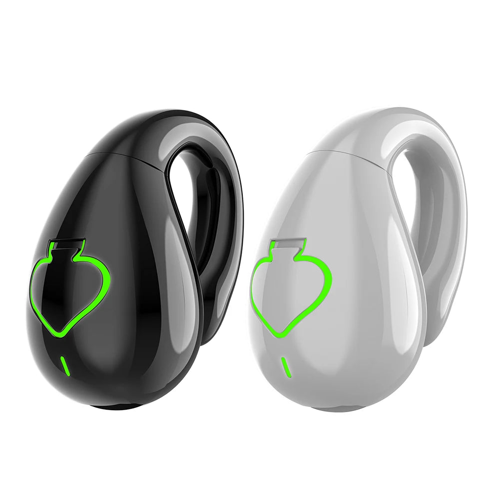 Bone Conduction Wireless Headphones IPX5 Waterproof Single Ear Clip Earphones Bluetooth-Compatible 5.3 Sport Gamer Headset