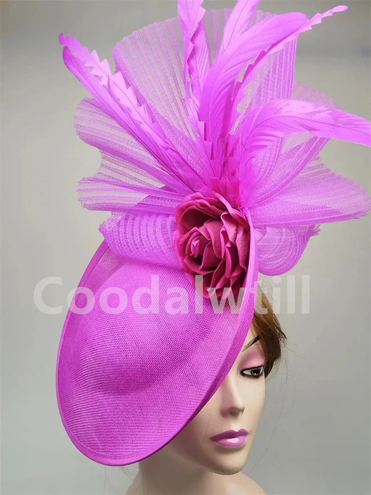 Sombreros de flores, fascinadores, gorro estilo pillbox para fiestas, bodas, elegantes gorros de iglesia para mujeres, para ocasiones, carreras, sombrerería con red para el pelo