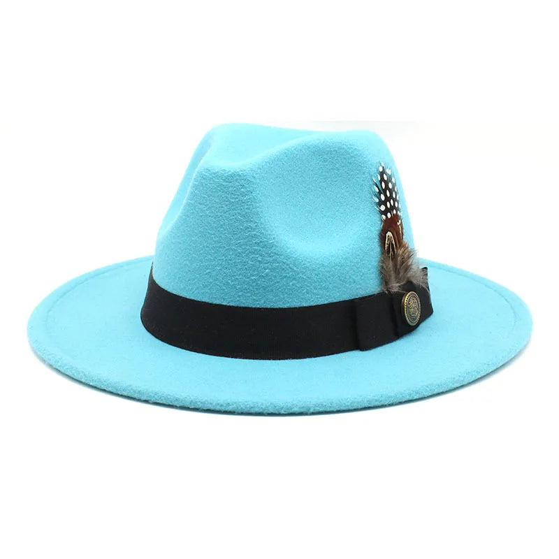 Sombrero Fedora Clásico de Plumas