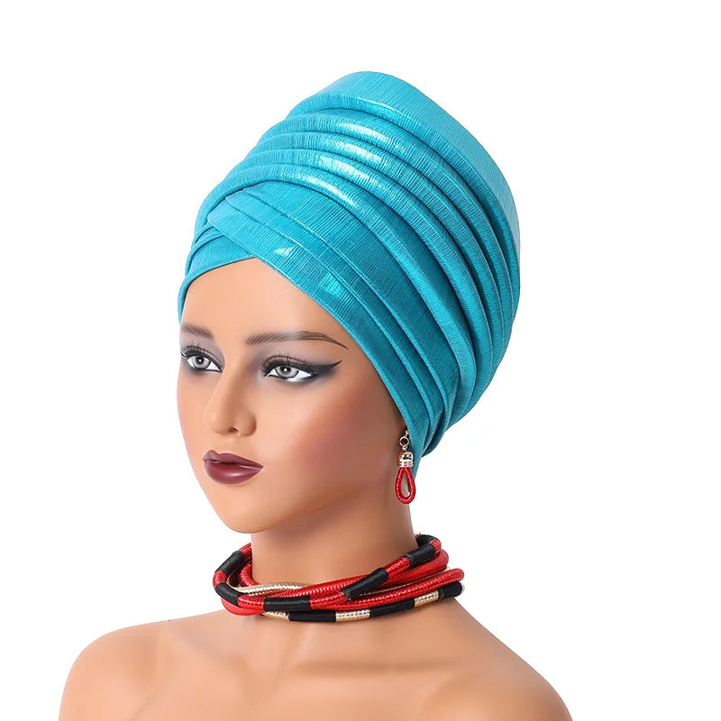 Pleated Auto Gele Headtie – Effortless African Elegance for Every Occasion