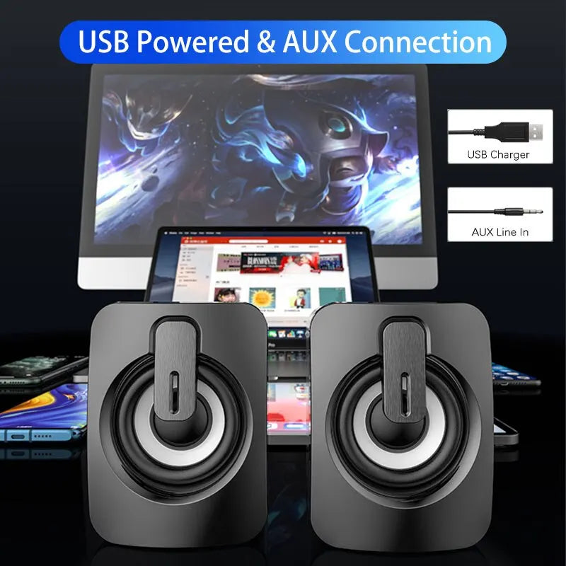 Altavoz de ordenador para PC, portátil, de escritorio, caja de sonido Bluetooth portátil, columna mini de música USB, acústica para portátil