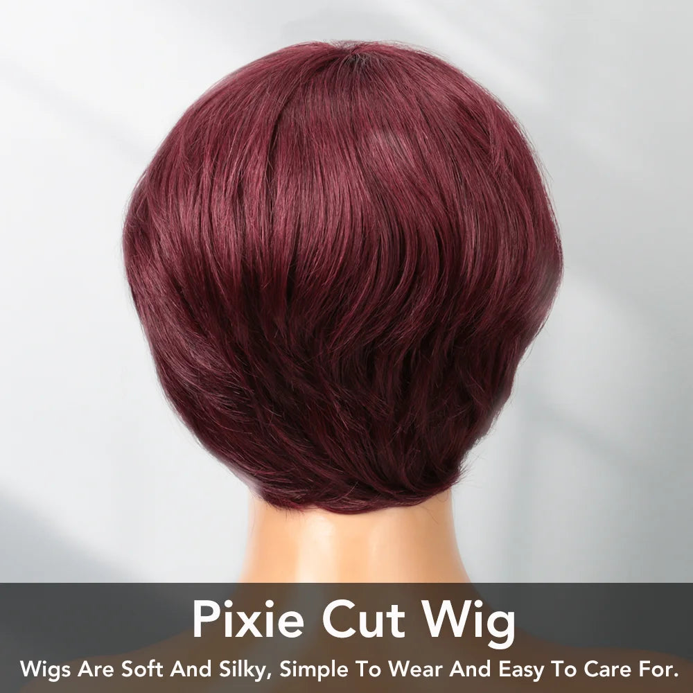 Burgundy Pixie Wig
