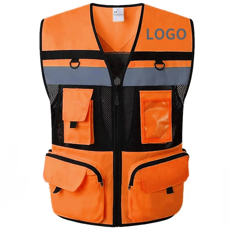 Custom Logo High-Visibility Safety Vest – Breathable, Practical & Professional