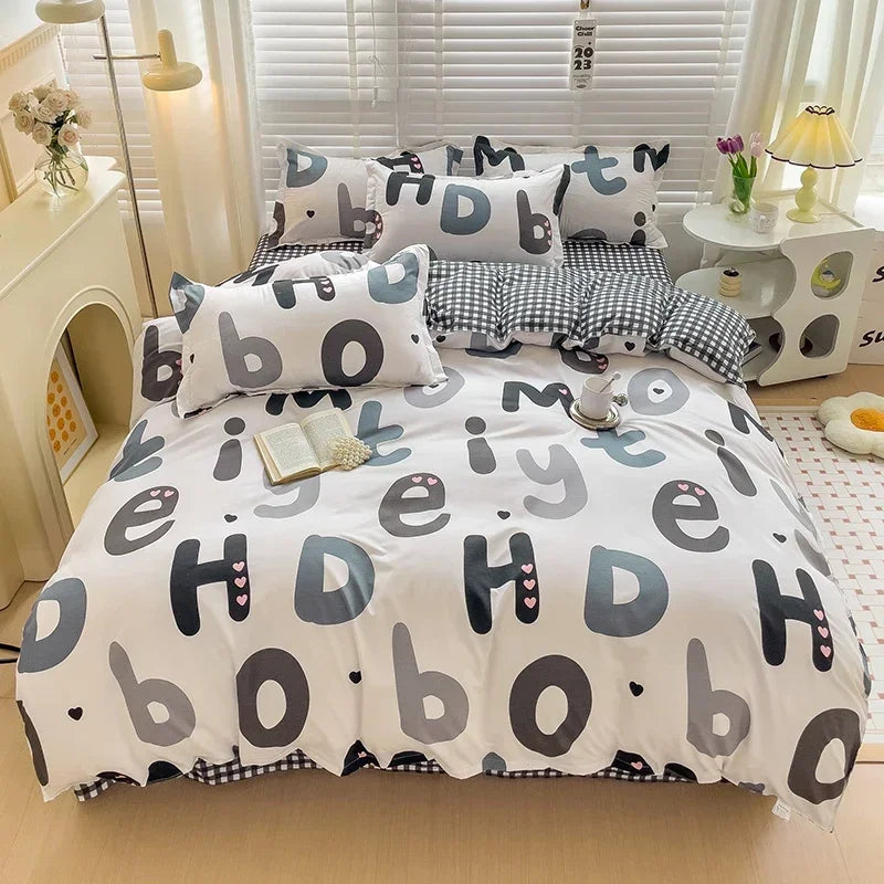 Juego de sábanas estilo dibujos animados para niños, juego de cama con estampado de conejo, transpirable, duradero, постельное белье 이불세트, juego de cama Queen/King