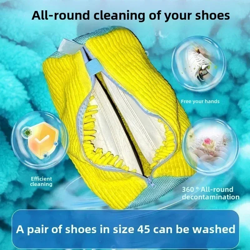 Bolsas de lavandería Bolsa para lavar zapatos a máquina - con cremallera Bolsa de lavandería con abundante pelusa en el interior, perfecta para zapatillas deportivas y calzado informal