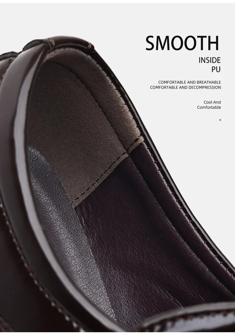 Men's Formal Leather Shoes Black Pointed Toe Man Loafers Party Office Business Casual Shoes for Men Oxford Shoes male Dress Shoe