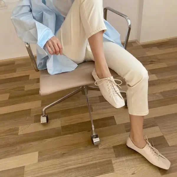 Zapatillas de mujer Zapatos de verano Zapatos de mujer Nuevos casuales Rosas PU Con cordones Bajo Goma Básico Atado en cruz Ocio Primavera Cuadrado