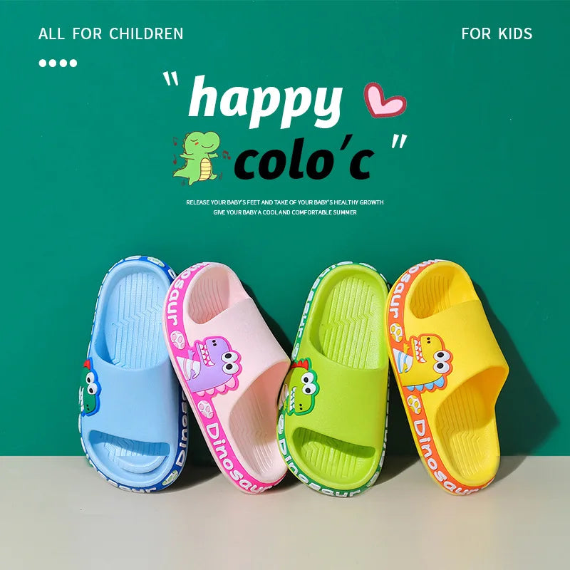 New summer children slippers Kids shoes Cartoon dinosaur slippers Soft soled anti-skid sandals kids shoes zapatos niña chausson