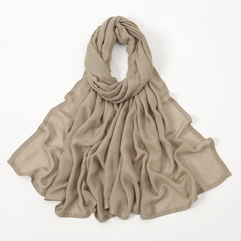 Hijabs musulmanes para mujer, pañuelos finos lisos, chales para mujer musulmana, pañuelo suave de viscosa y rayón, turbante islámico, diadema de 200x85cm