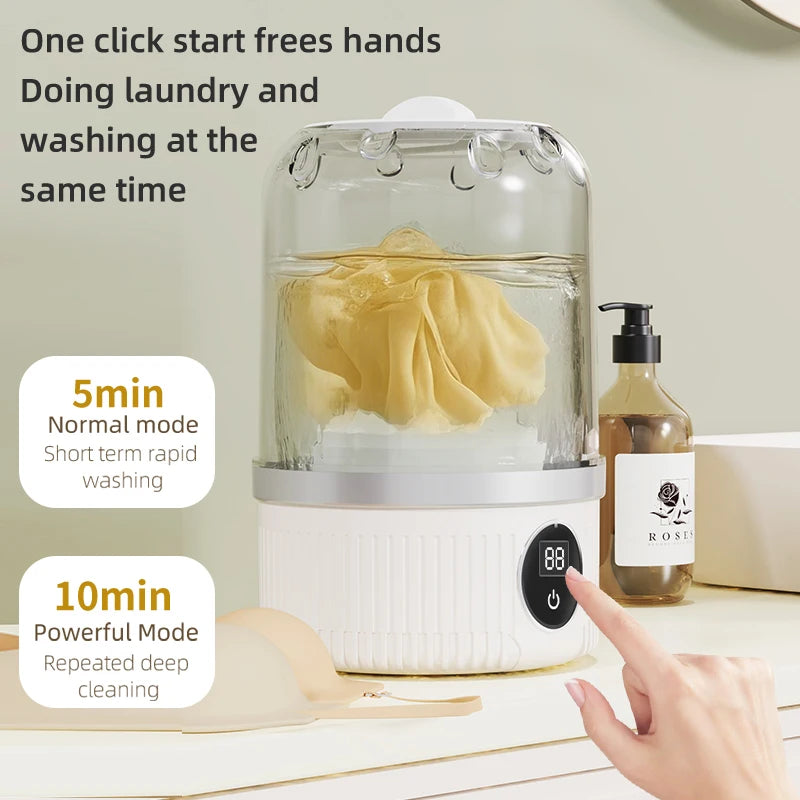 Mini Washing Machine Household Electric Washing Cup Underwear Socks Small Wireless Charging Washing Machine