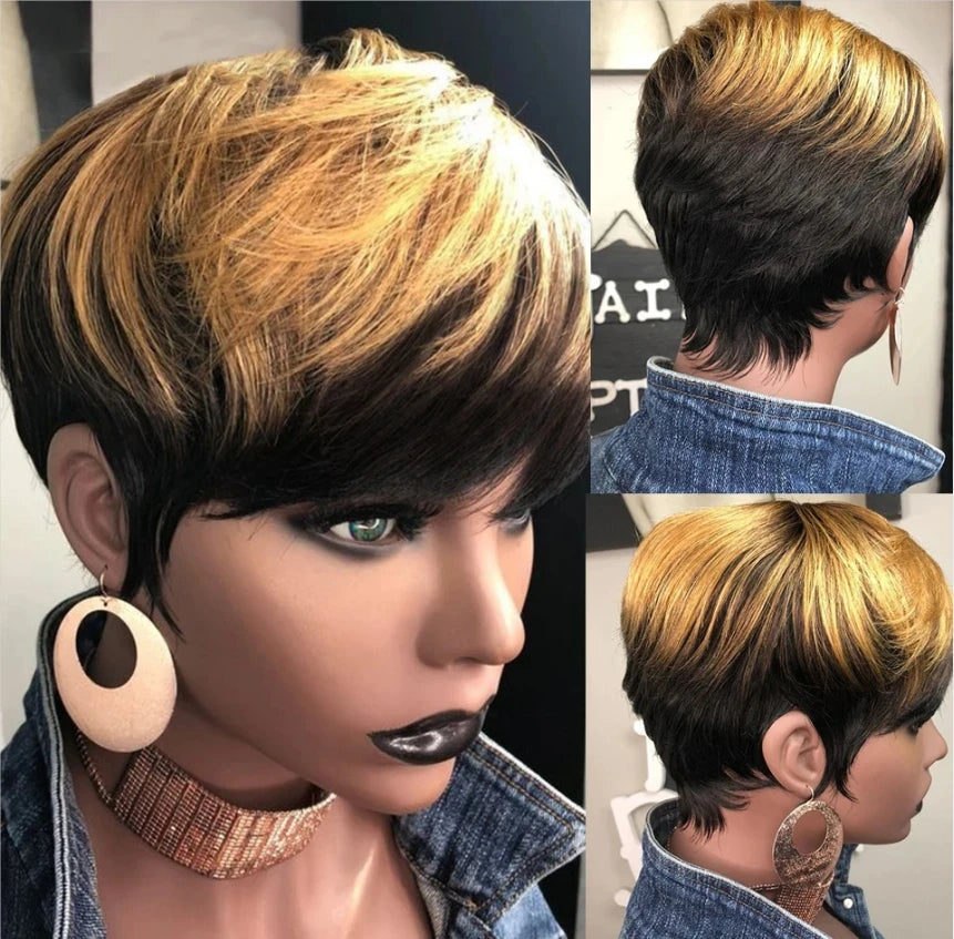 Honey Blonde Ombre Pixie Bob Wig