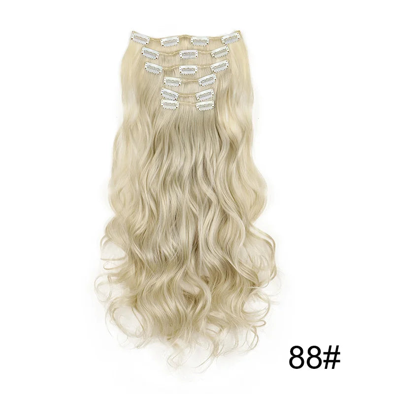 24" Long Curly Clip-In Hair Extensions – Soft, Ombre & Heat-Resistant