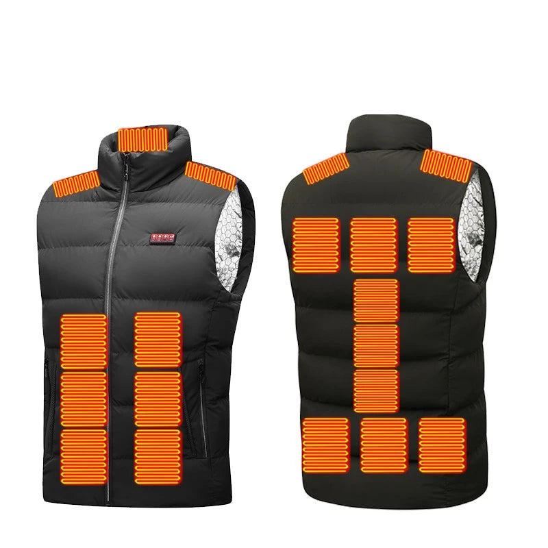 Vinter Ny 21 Områder Varmevest Herre USB Elektrisk Varmejakke Termisk Vest Vinterjakt Utendørsvest