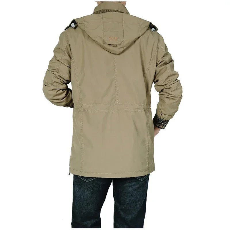 Ropa Hombre primavera otoño Chaquetas Casual Abrigos Senderismo Cortavientos Chaquetas con Capucha Moda Militar Cargo Bomber Chaquetas de Hombre