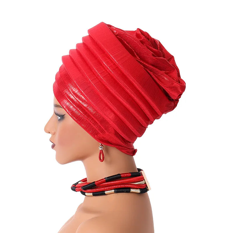 Pleated Auto Gele Headtie – Effortless African Elegance for Every Occasion