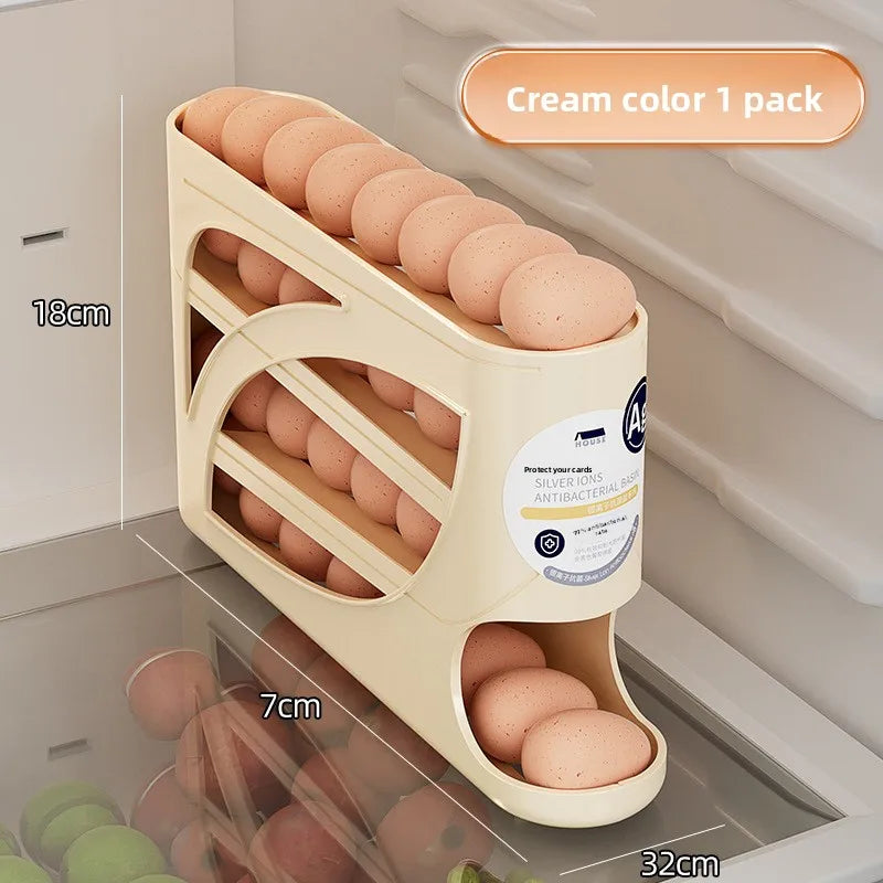 Rolling Slide Egg Storage Box – Refrigerator Side Door Fresh-Keeping Container