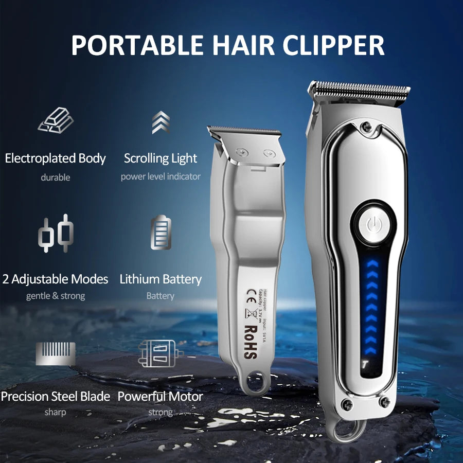 Máquina cortapelos USB recargable sin cable, máquina de corte de pelo con cuchilla en T, uso doméstico para estilizar, cortabarbas para barberos
