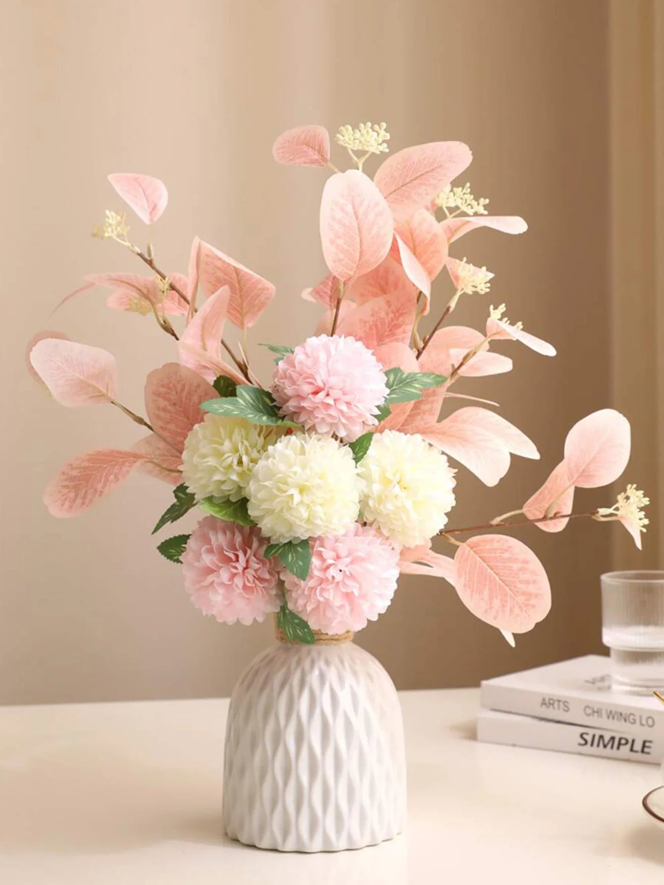 Vase décoratif de table en plastique 1/2, vase moderne de célébrité Internet, décoration de salle à manger et de salon, non hydroponique