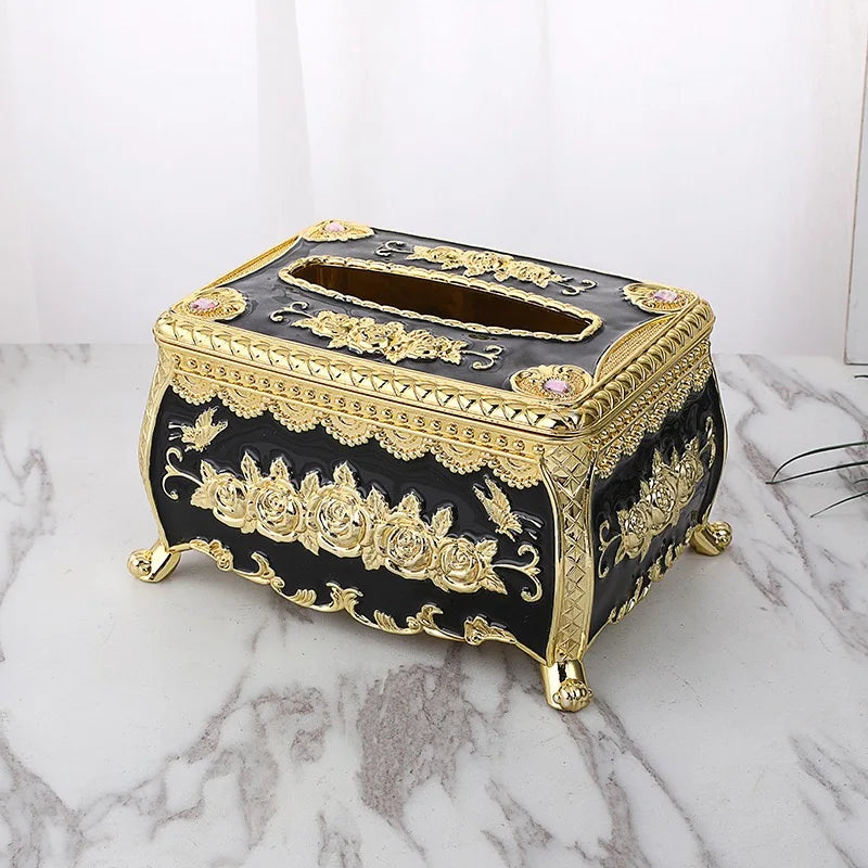 Servilletero de papel, estilo europeo, caja de plástico, dispensador de servilletas de cocina, organizador de almacenamiento de escritorio, decorativo para el hogar